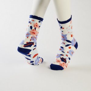 Flower Garden Blue Socks
